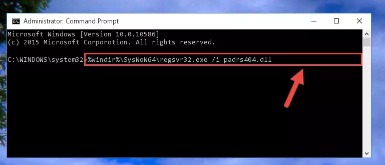 Uninstalling the damaged Padrs404.dll file's registry from the system (for 64 Bit)