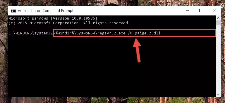 Reregistering the Paige32.dll file in the system