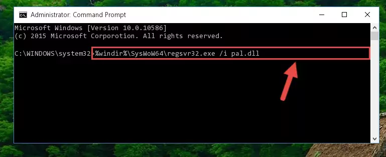 Deleting the damaged registry of the Pal.dll