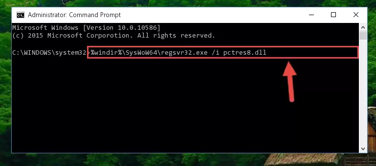 Deleting the damaged registry of the Pctres8.dll