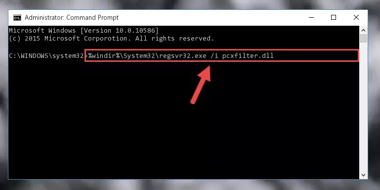 Reregistering the Pcxfilter.dll library in the system (for 64 Bit)