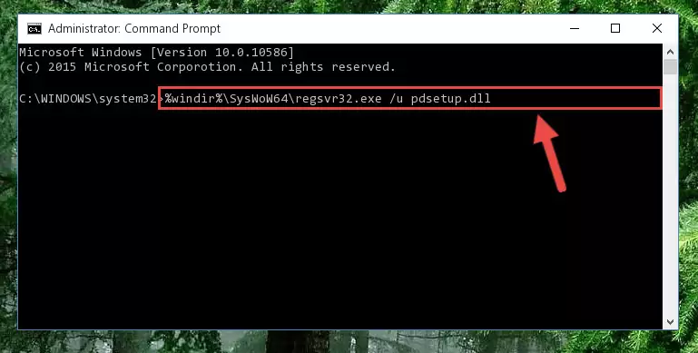 Reregistering the Pdsetup.dll file in the system