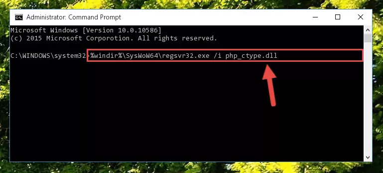 Deleting the damaged registry of the Php_ctype.dll