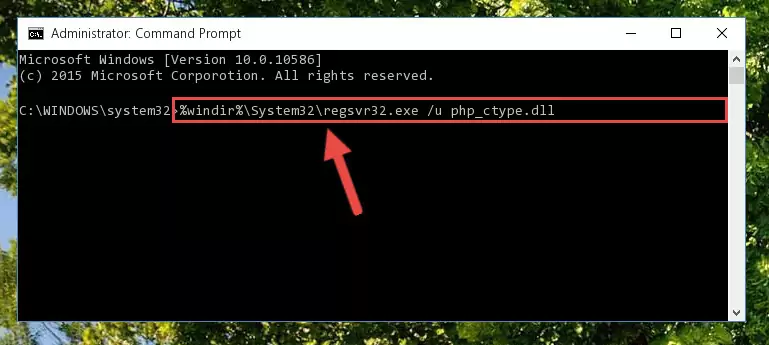 Extracting the Php_ctype.dll file from the .zip file