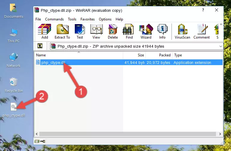 Copying the Php_ctype.dll file into the software's file folder