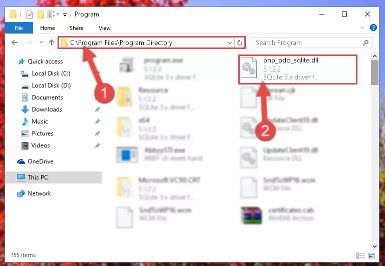 Uninstalling the Php_pdo_sqlite.dll library's broken registry from the Registry Editor (for 64 Bit)