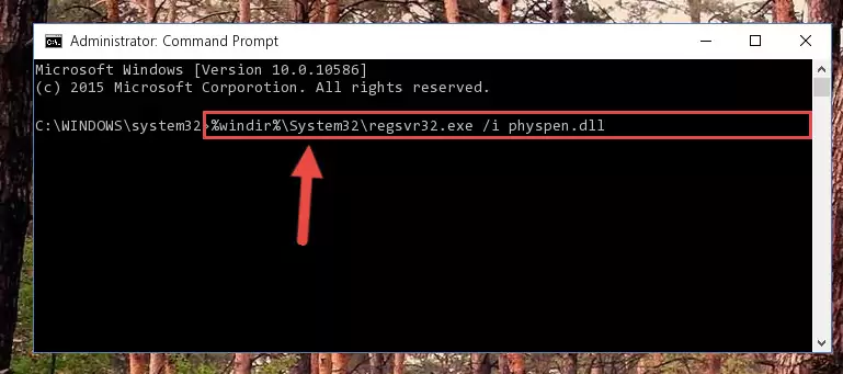Uninstalling the Physpen.dll file from the system registry