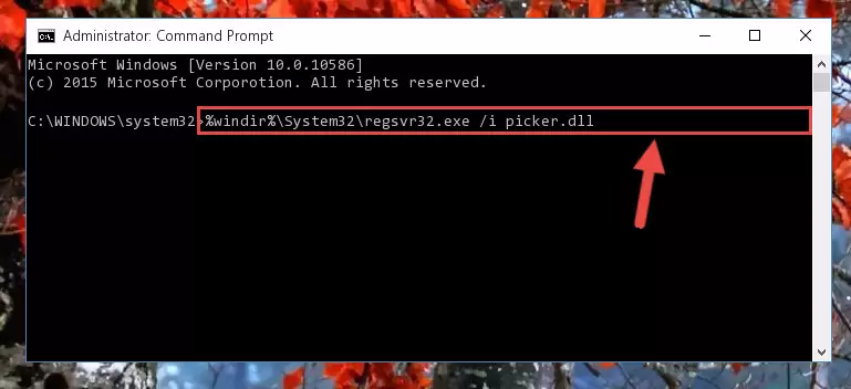 Reregistering the Picker.dll file in the system (for 64 Bit)