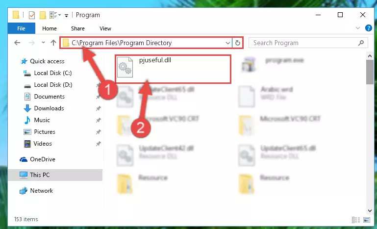 Uninstalling the broken registry of the Pjuseful.dll library from the Windows Registry Editor (for 64 Bit)