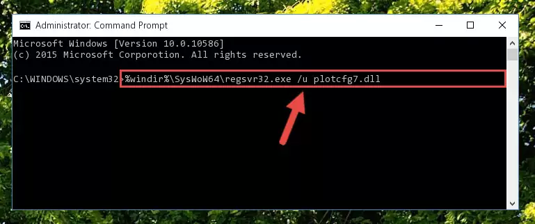 Creating a new registry for the Plotcfg7.dll library in the Windows Registry Editor