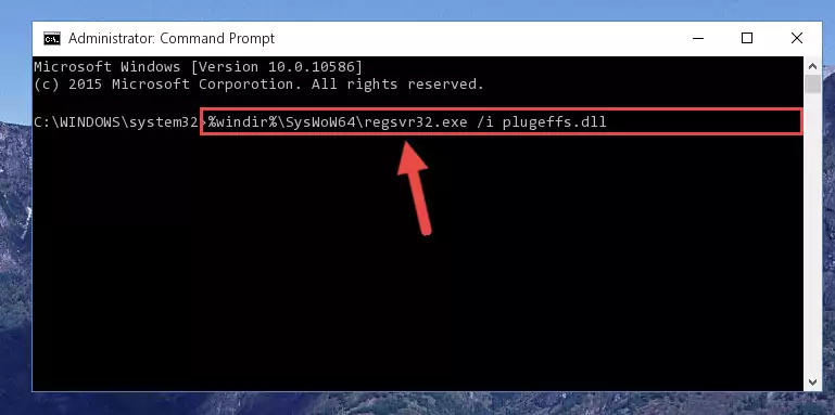 Uninstalling the damaged Plugeffs.dll library's registry from the system (for 64 Bit)