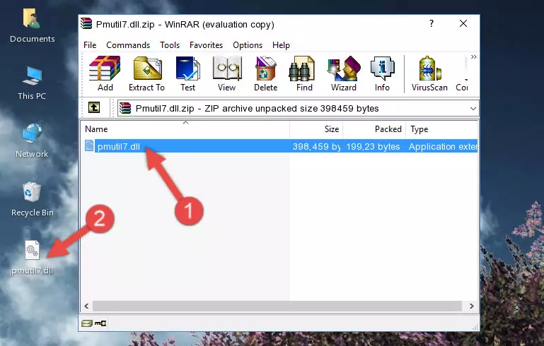 Pasting the Pmutil7.dll file into the software's file folder
