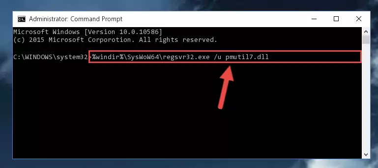 Reregistering the Pmutil7.dll file in the system