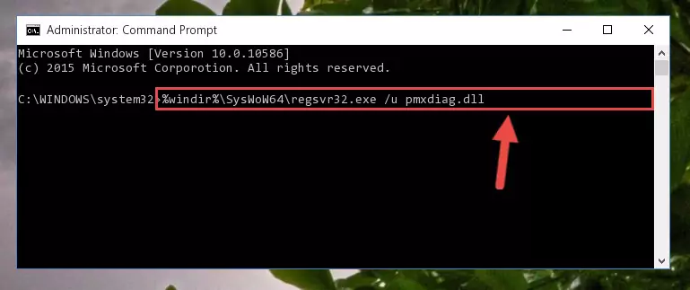 Reregistering the Pmxdiag.dll file in the system (for 64 Bit)