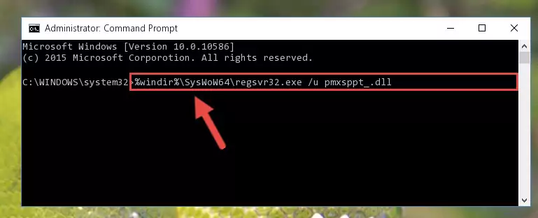 Reregistering the Pmxsppt_.dll file in the system