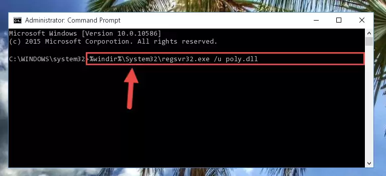 Reregistering the Poly.dll file in the system