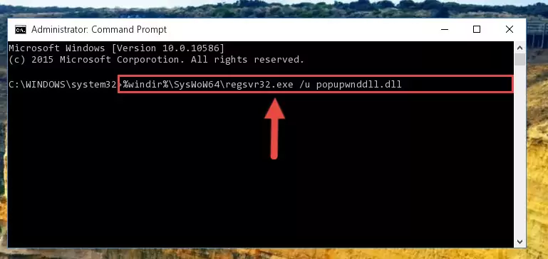 Creating a new registry for the Popupwnddll.dll library in the Windows Registry Editor