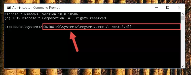Creating a new registry for the Postui.dll file