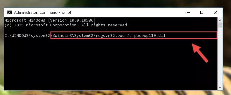 Creating a new registry for the Ppcrop110.dll library in the Windows Registry Editor
