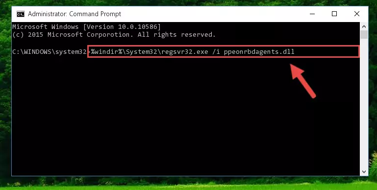 Reregistering the Ppeonrbdagents.dll library in the system (for 64 Bit)