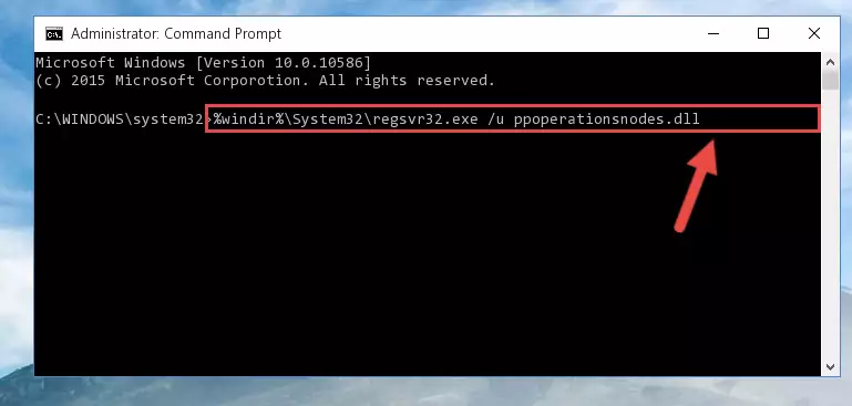 Creating a new registry for the Ppoperationsnodes.dll file in the Windows Registry Editor