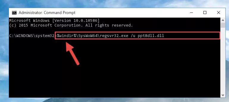 Creating a new registry for the Ppt8dll.dll file in the Windows Registry Editor