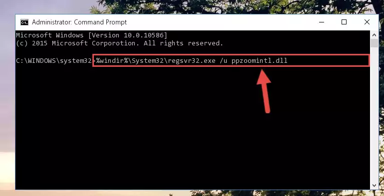 Reregistering the Ppzoomintl.dll library in the system