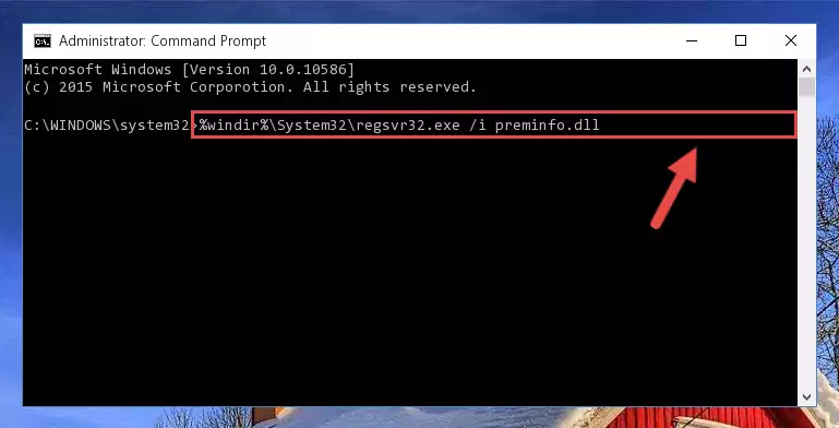 Reregistering the Preminfo.dll library in the system (for 64 Bit)