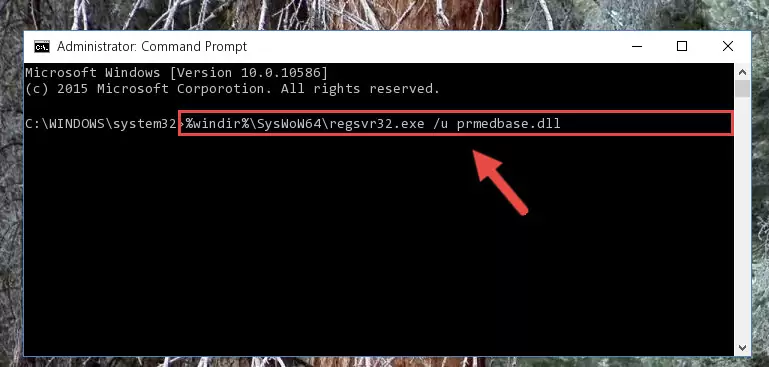Reregistering the Prmedbase.dll file in the system