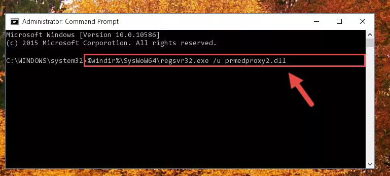 Creating a new registry for the Prmedproxy2.dll file in the Windows Registry Editor
