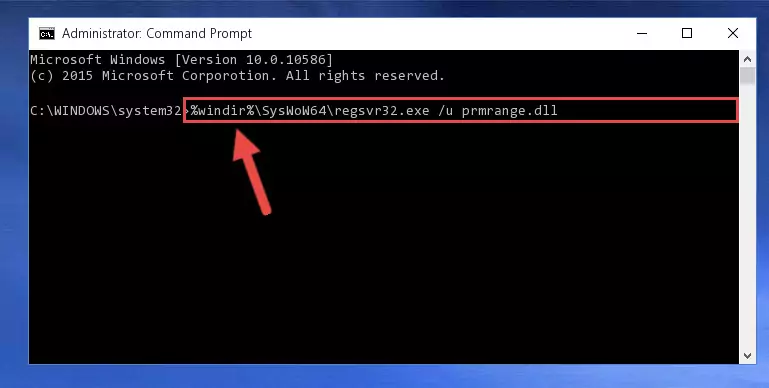 Creating a new registry for the Prmrange.dll file in the Windows Registry Editor