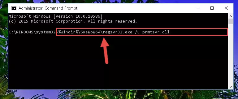 Reregistering the Prmtsvr.dll file in the system