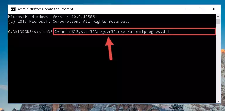 Reregistering the Prntprogres.dll file in the system