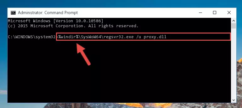 Reregistering the Proxy.dll library in the system