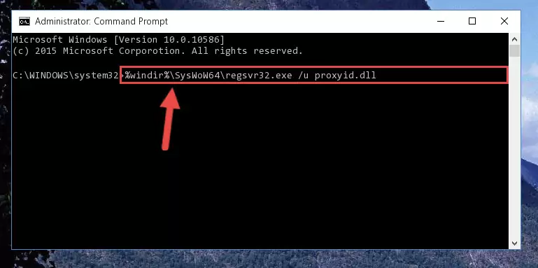 Reregistering the Proxyid.dll file in the system