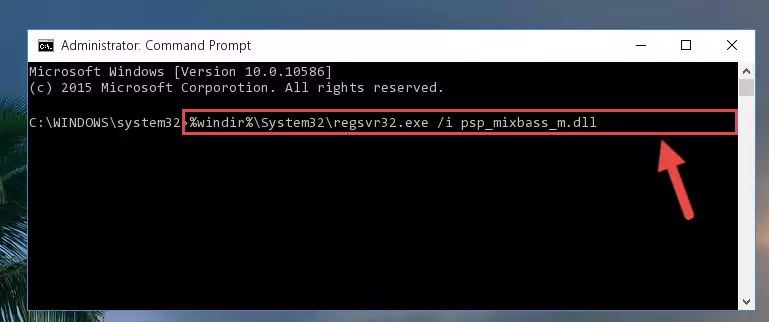 Reregistering the Psp_mixbass_m.dll library in the system (for 64 Bit)