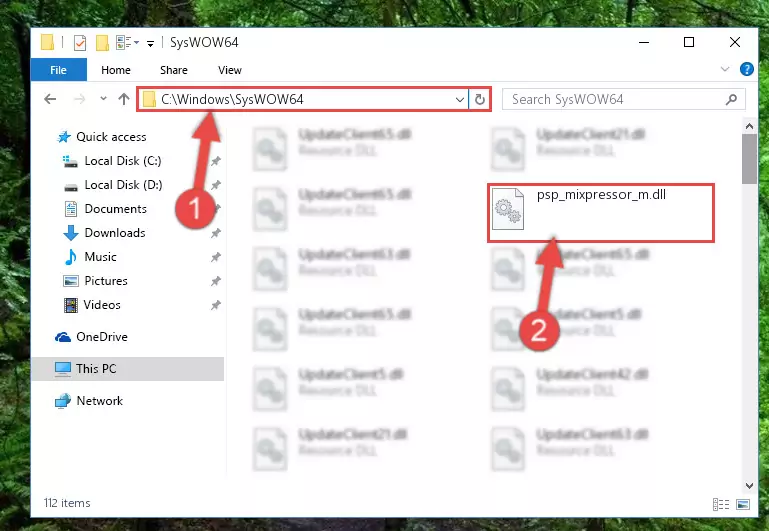 Copying the Psp_mixpressor_m.dll library to the Windows/sysWOW64 directory