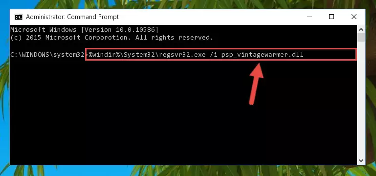 Deleting the Psp_vintagewarmer.dll library's problematic registry in the Windows Registry Editor