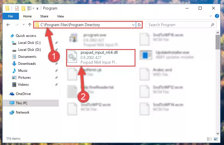Uninstalling the damaged Psxpad_input_n64.dll library's registry from the system (for 64 Bit)