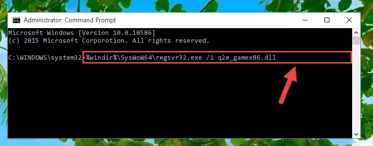 Deleting the Q2e_gamex86.dll library's problematic registry in the Windows Registry Editor