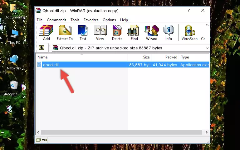 Copying the Qbool.dll file into the software's file folder