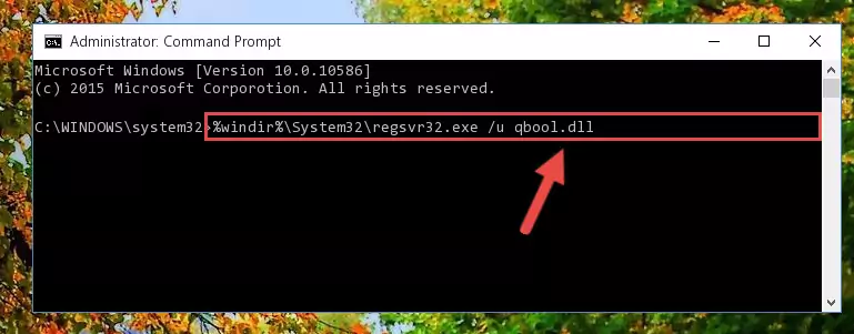 Reregistering the Qbool.dll file in the system