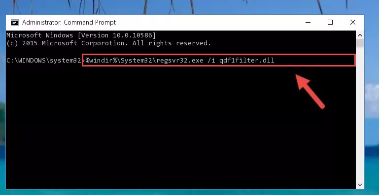 Reregistering the Qdf1filter.dll library in the system (for 64 Bit)