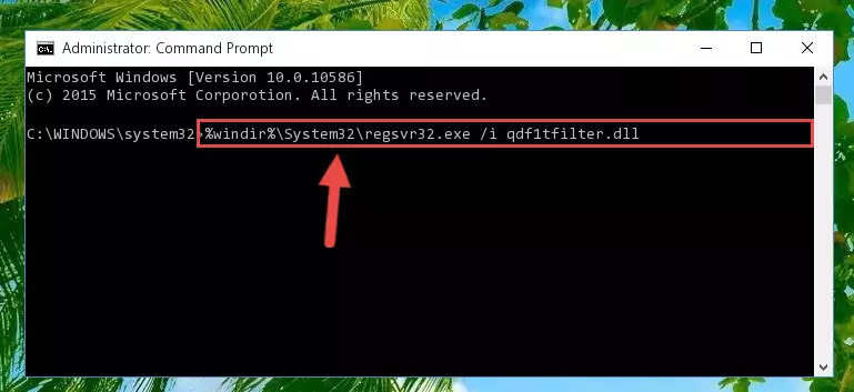 Cleaning the problematic registry of the Qdf1tfilter.dll file from the Windows Registry Editor