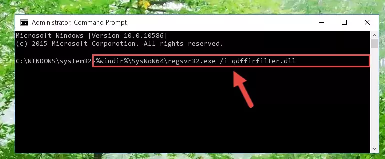 Uninstalling the damaged Qdffirfilter.dll file's registry from the system (for 64 Bit)