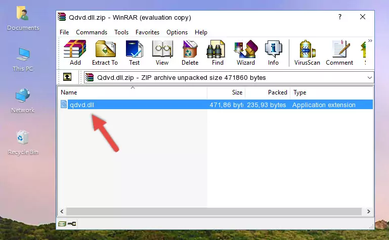 Copying the Qdvd.dll file into the file folder of the software.