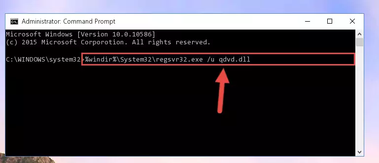 Creating a new registry for the Qdvd.dll file in the Windows Registry Editor