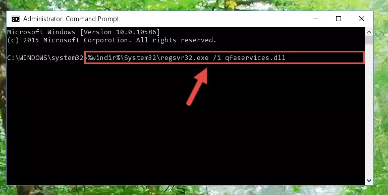 Reregistering the Qfaservices.dll file in the system (for 64 Bit)