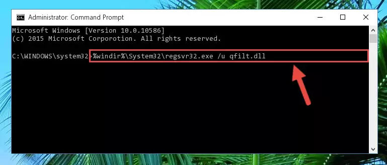 Extracting the Qfilt.dll library from the .zip file