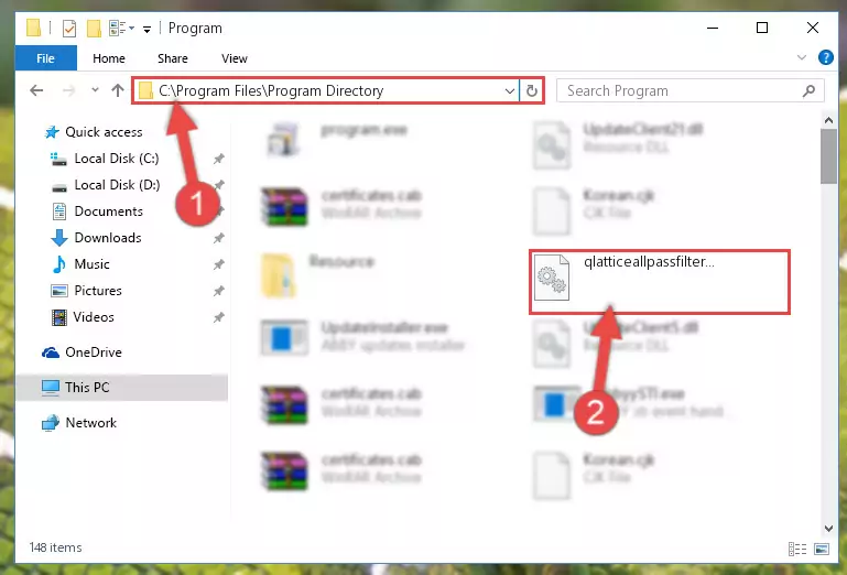 Uninstalling the Qlatticeallpassfilter.dll library's broken registry from the Registry Editor (for 64 Bit)